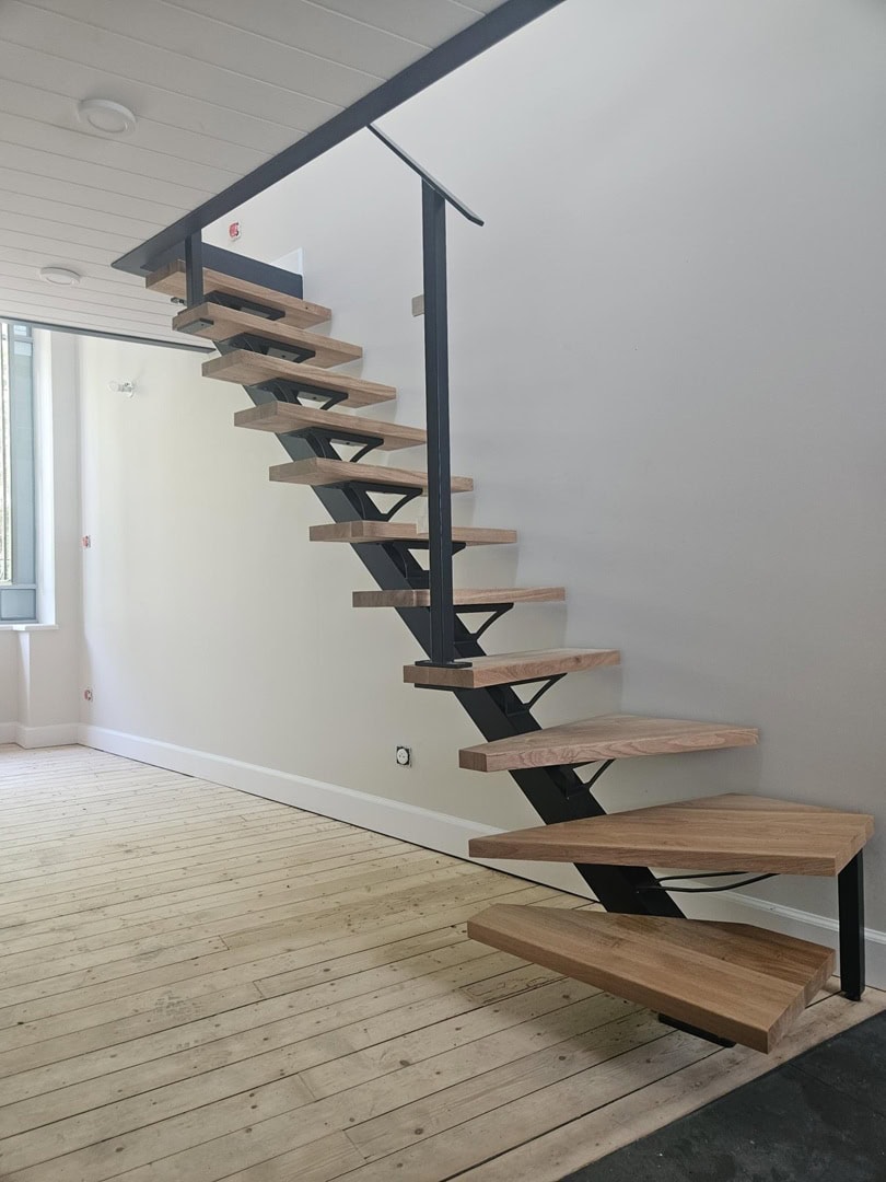 escalier métal bois avec garde corps